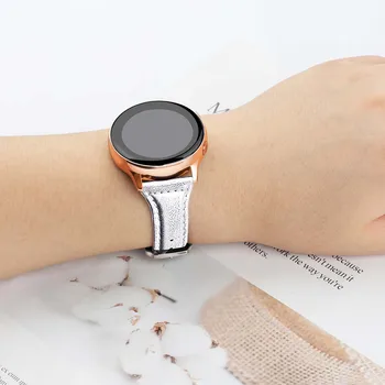 Samsung Galaxy Žiūrėti Aktyvi odos juostos 22/20mm smart watch Priedai moteris Prabanga bauda dirželis Greitas pakeitimas