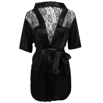Seksualus apatinis Trikotažas Moterims, Juodos spalvos Nėriniai Dėmę Intymioje Sleepwear Babydoll Suknelė, naktiniai drabužiai(XL) 21260