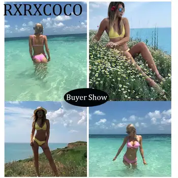 Seksualus Maudymosi Moterų Push Up Bikinis 2021 Apynasrio Tvarstis maudymosi Kostiumėliai, Moterų Micro Strappy Bikini Komplektas Brazilijos Vientisų Maudymosi kostiumas 3539
