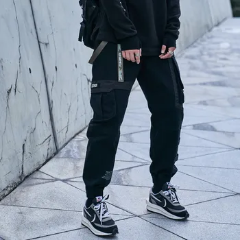 SingleRoad Mens Krovinių Kelnės Vyrams Mados 2021 M. Pavasarį Šoninių Kišenių Hip-Hop Harajuku Poilsiu Japonijos Streetwear Kelnės Kelnės Vyrams 24823