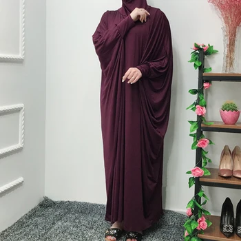 Siskakia Indie Folk Moterų Abaja Suknelė Musulmonų Ramadano Kietas Negabaritinių Šikšnosparnių Rankovėmis Suknelių Mados Savaitgalis Rūbeliai Šampanas 10 Spalvų