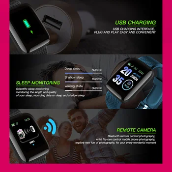 Smart Watch Vyrų Smartwatch Moterų Kraujo Spaudimas, Širdies ritmo Monitorius Vandeniui Smart Laikrodžiai Sportui Skirta 