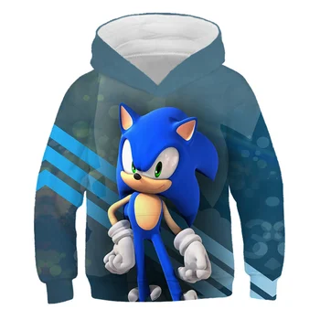 Sonic The Hedgehog Hoodie 3D Sonic the Hedgehog Vaikai Palaidinukė Anime Hoodie streetwear Harajuku Super Pull-up prarasti audinio klubo