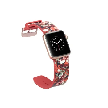 Sporto silikono dirželis apple watch band 42mm 38mm iwatch 5 4 3 2 1 watchband minkštas spausdinimo gumos apyrankė priedai