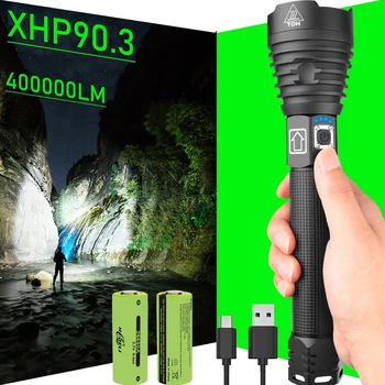 Super xhp90.3 galingas led žibintuvėlis fakelas xhp90 įkrovimo flash šviesos xhp70 Taktinis Vertus lempos xhp50 usb zoom dėmesio žibintų