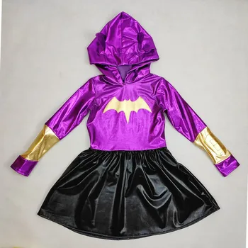 Superherojų Merginų Hoodie Suknelė - Batgirl Kostiumas Vaikams TuTu Suknelė Helovinas Kostiumas (3-9Years) Šalis Suknelė 135327