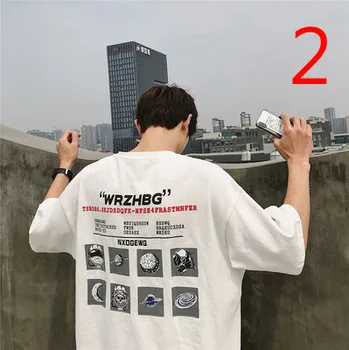 T-shirt vyrai korėjos versija tendencijos mados asmenybės Plonas plonas skirsnio mercerized medvilnės laukinių marškinėliai 4058
