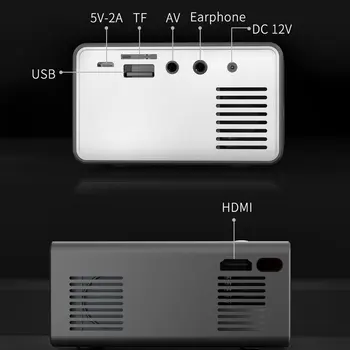 T300 Aukštos raiškos Efektyvus LED Mini Projektorius,Palaiko 1080P HDMI USB Garso Nešiojamų Projektorių Namų Media Video grotuvas 153620