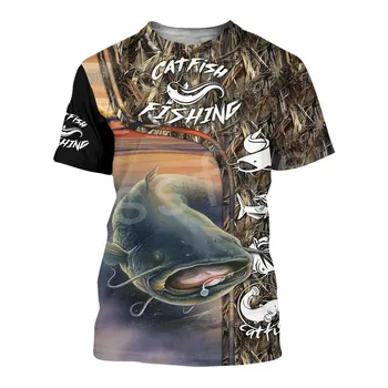 Tessffel Naujas Mados Gyvūnų Meno Marlin Bass Medžioklės, Žvejybos Medžiotojas Camo Fisher 3DPrint Unisex marškinėliai trumpomis rankovėmis Vyrams/Moterims, s-1 125993