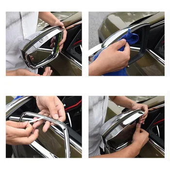 Tonlinker Padengti Lipdukai SKODA KODIAQ 2017-18 Automobilių Stiliaus 2 VNT ABS Šildomi galinio vaizdo veidrodėlis, lietaus antakių Padengti Lipdukai