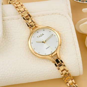 Top Prabangos Prekės ženklo TADA vandeniui Moterų Elegantiškas relogio masculino Aukso/sidabro plieno juosta lady laikrodžiai karšto pardavimo mergina reloj 11747