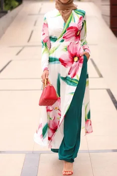 Turkija Dubajus Arabų Suknelė Rinkiniai Ilgas Kelnes Dviejų Dalių Rinkinys Moterims Komplektus Viršūnes Ilga Suknelė Tinka Abaja Kaftan Musulman Ansambliai