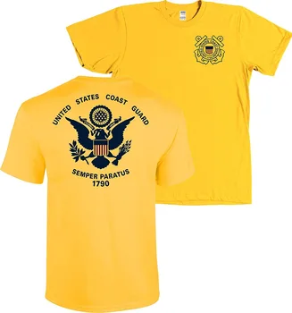 Uscg Us Coast Guard Vėliava Priekyje ir užpakalinėje Aukso JAV 2019 Naujas Prekės ženklo Drabužių Užsakymą Specialios Spausdinimo Vyrų Nuotraukų T Shirts