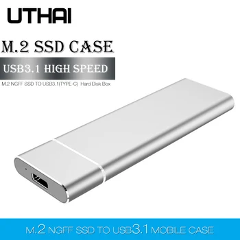 UTHAI T24 USB3.1 Tipas C 2 M. NGFF SSD Talpyklos M2 USBC Mobiliojo Standžiojo Disko Dėžutė HDD Atveju 2230/2242/2260/2280 M2 Su Laidu