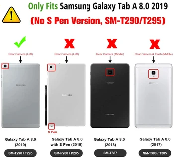 Vaikai Case for Samsung Galaxy Tab 8.0 2019 SM-T290 SM-T295 atsparus smūgiams Šviesos Svorio Rankena Stovi Dangtelį XunyLyee 8120