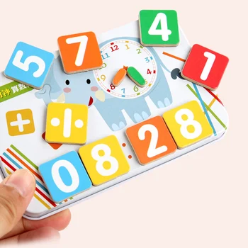 Vaikai Skaičiavimo Lazdelės Skaičius Korteles Mokymosi Matematikos Ikimokyklinio Švietimo Žaislai, su dėžute AN88