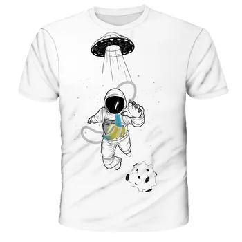 Vaikams 4-14Year Animacinių filmų Visatos Planetos Berniukams trumpomis Rankovėmis Marškinėlius Kosmosą Astronautas Modelio Vaikų Kūdikių Stalviršiai, Vaikų Drabužiai Vaikams 31929