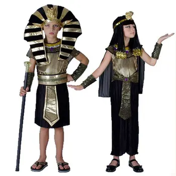 Vaiko Vaikams Juodojo Aukso Egiptas Egipto Faraono Princo Kostiumas Berniukams, Mergaitėms Kleopatra Princesė Kostiumai Helovinas Fancy Dress Šalis 118322