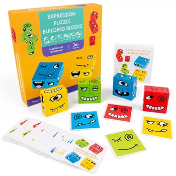 Vaikų Kubo Blokai Švietimo Žaislai Veidą,-keičiasi Interaktyvūs Žaidimai, Puzzle Žaidimai Iššūkis Žaislai Šalies Komanda Žaislas 3707