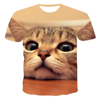 Vasaros naują stiliaus vyriški ir moteriški laisvalaikio marškinėliai 3d spausdinimo gyvūnų cute kačių mados trumparankoviai marškinėliai xxs—6XL