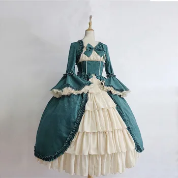 Viduramžių gotikos rūmuose, saldus lolita dress senovinių nėrinių bowknot aikštėje apykaklės blyksnius rankovėmis aukštos juosmens viktorijos suknelė kawaii girl 142478