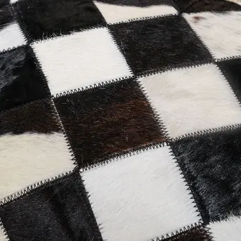 Vienoje pusėje originali karvės odos, odos kailinius pagalvė pagalvėlės , juodos ir baltos spalvos rankų darbo nekilnojamojo karvės odos pagalvėlės, baldų apmušalai 157752