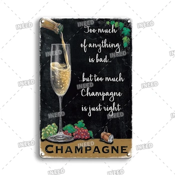 Vintage Šampanas Alavo Ženklas Tikis Baras Kambarys Dekoratyvinė Plokštelė Retro Prancūzija Moet & Chandon Plakatas Metalo Plokštė Kambarį Dekoro