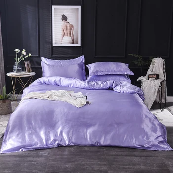 Violetinė šilko antklodžių padengti 220x240 Užvalkalas 3pcs,200x200 antklodė padengti, lova padengti 150x200,karalienės ir karaliaus dydžio patalynės komplekto,lova lapas 4264