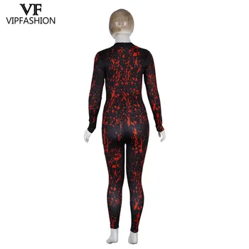 VIP MADOS 2019 Naujausius Produktus Jumpsuit Cosplay Bodysuit 3D Terro Kraujo handprint Spausdinti Rompers Halloween Kostiumai Moterims 1883