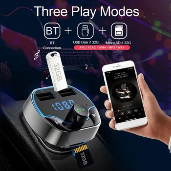 VisTsing Bluetooth 4.2 FM Siųstuvas Moduliatorius Automobilinis Įkroviklis 3.1 Dual USB Adapteris Automobilinis MP3 Grotuvas Belaidžio Garso Imtuvą 4831