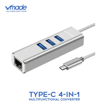 Vmade 4 in 1, USB, C Hub USB 3.0 RJ45 Ethernet Adapter USB Skirstytuvo 