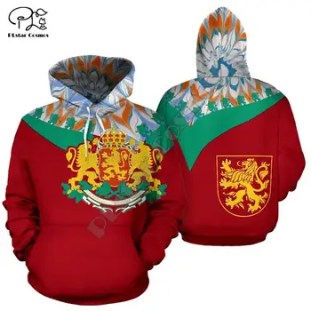 Vyrai Bulgarijos vėliava 3d spausdinimo hoodie ilgomis rankovėmis Megztiniai striukė moterims unisex puloveris tracksuit su gaubtu bliuzono rudenį outwear 6819