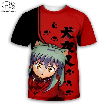 Vyrų, moterų 3D Atspausdintas t shirts Inuyasha Anime t-shirt tees šortai rankovės Harajuku Drabužiai hip-hop vasaros streetwear stiliaus-3 4543