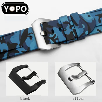 Yopo Minkšto silikono watchband 22mm 26mm kamufliažas dirželis su pin sagtis Pakeitimo belt 