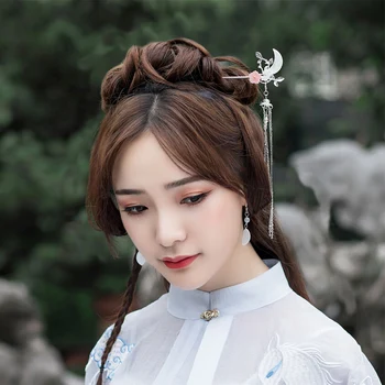 YYOUFU Papuošalai Kinijos Klasikinės Staigius Gėlių Staigius Plaukų Aksesuarai Moterims su ilgomis Kutai Plaukų, Nagų, Plaukų Lazdos Moterims