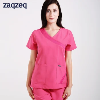 Zaqzeq/TanHe 2020 Moterų Mados Uniformos/ Spa Tunikas/ Kosmetologė Drabužių trumpomis Rankovėmis Viršuje + Kelnės 93726