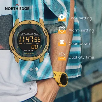 ŠIAURĖS KRAŠTO Vyrų Digital Smart Watch Vyrų Sporto Mados, kuriame Veikia Plaukimo Vandeniui 50M Vyrai Elektroninį laikrodį smartwatch 7551