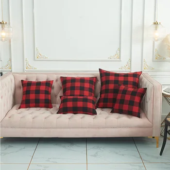 Šiaurės naujų namų dec sofos pagalvėlė padengti 30*50 40*40 45*45 50*50 60*60 dryžuotas pledas ne vidinis kvadratas raudona sofa pagalvių užvalkalus X104 8421