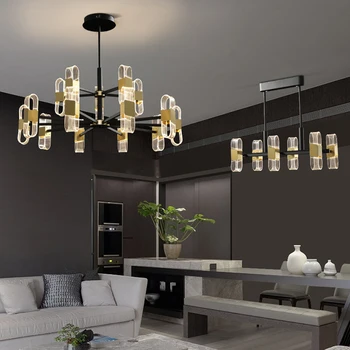 Šiuolaikinių LED lubų šviesos gyvenimo kambario, miegamasis Restoranas virtuvės LED lubų šviestuvas Juodos ir Aukso pakabos šviestuvas 12956