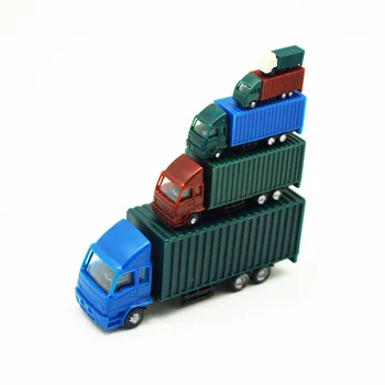 Žaislai Modelio Automobilių Kelių Santykį Container Truck ABS Plastiko Traukinio Maketo 5vnt Smėlio Stalas, Mini Modeliavimo Statybos Diorama 118651