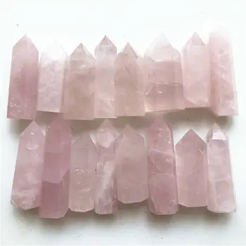 1 Gabalas Gamtos Pink Rose Kvarco Kristalo Taško Akmens Obeliskas Lazdelė Gydymo Reiki Natūralus Kvarco Kristalai 50-80mm