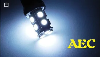 10vnt automobilio led T20 W21W 7440 7443 13 SMD 5050 LED posūkio signalo lemputė, stabdžių lemputės, lemputė, priekinis žibintas Baltas raudonas geltonas 12V
