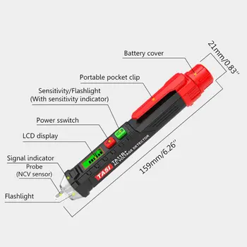 12-1000V Ne-Susisiekite su AC Įtampos Detektorius LCD Skaitmeninis Ekranas Bandymo Metrų Electeic Rašiklis Su Reguliuojamas Jautrumas, Patogus Volt Stic