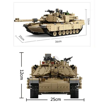 1463Pcs M1A2 ABRAMS Karinis Tankas Statybinių Blokų Rinkinius Ginklas 1:28 MBT Ir 1:18 HUMMERs Masto Plytų ARMIJOS Švietimo Žaislai Vaikams