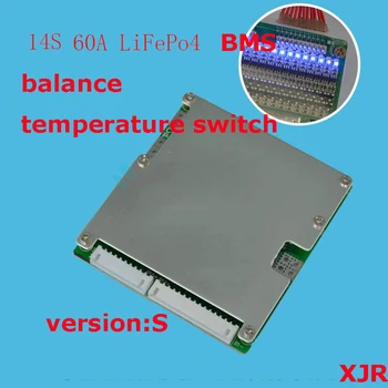 14S 60A versija S LiFePO4 BMS/PCM/PCB akumuliatoriaus apsaugos valdybos 14 Pakuočių 18650 Baterija Ląstelių w/ Balansas w/Temp