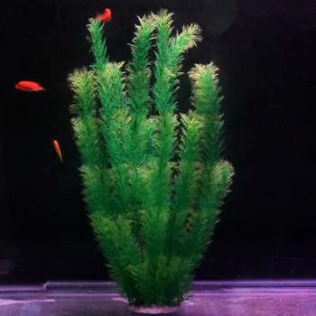 1Pc 50-55CM Didelis Akvariumas Augalai Plastiko Dirbtiniai Augalai Netikrą Vandens Augalai, Žolės Ornamentu Žuvų Bakas Dekoras