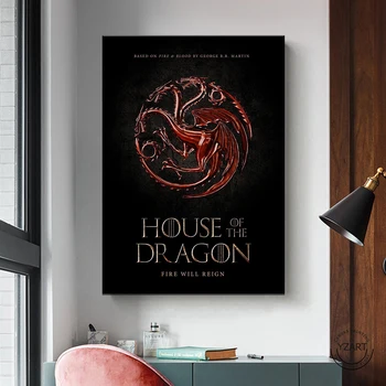 1pcs Namas Dragon Movie Poster Meno Drobė Sienos Meno Tapybos GAVO Plakatas Sienų Dekoras Tapyba-Neįrėminti