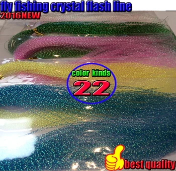2016NEW suvilioti linija 22kinds spalva musė crystal flash linija 6bag/daug jig žvejybos linijos ilgis 30CM