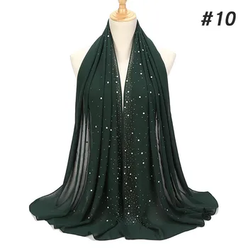 2019 karšto pardavimo moterų paprastas burbulas pearl šifono skara Galvą hijab wrap kietas skaros lankelis foulard femme musulmonų hijabs parduotuvėse