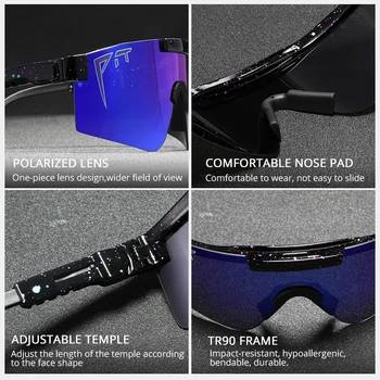 2020 duobę viper flat top akiniai tr90 mėlyna kadro veidrodinį objektyvas vėjo sporto mados poliarizuoti akiniai nuo saulės vyras / moteris uv400